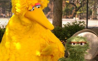 Big Bird meets Beastie Boys.