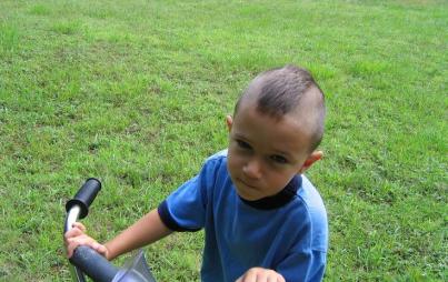 David with his first Mohawk