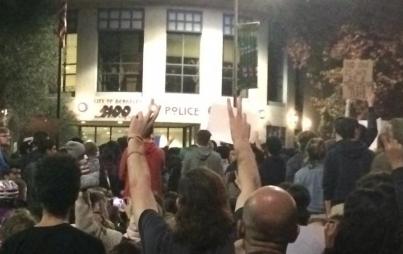 Protesters at the Berekely Police Department