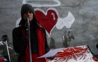 Diana Whitney at a #MeToo March on International Women's Day (Photo Credit: Kristopher Radder/ The Reformer) 